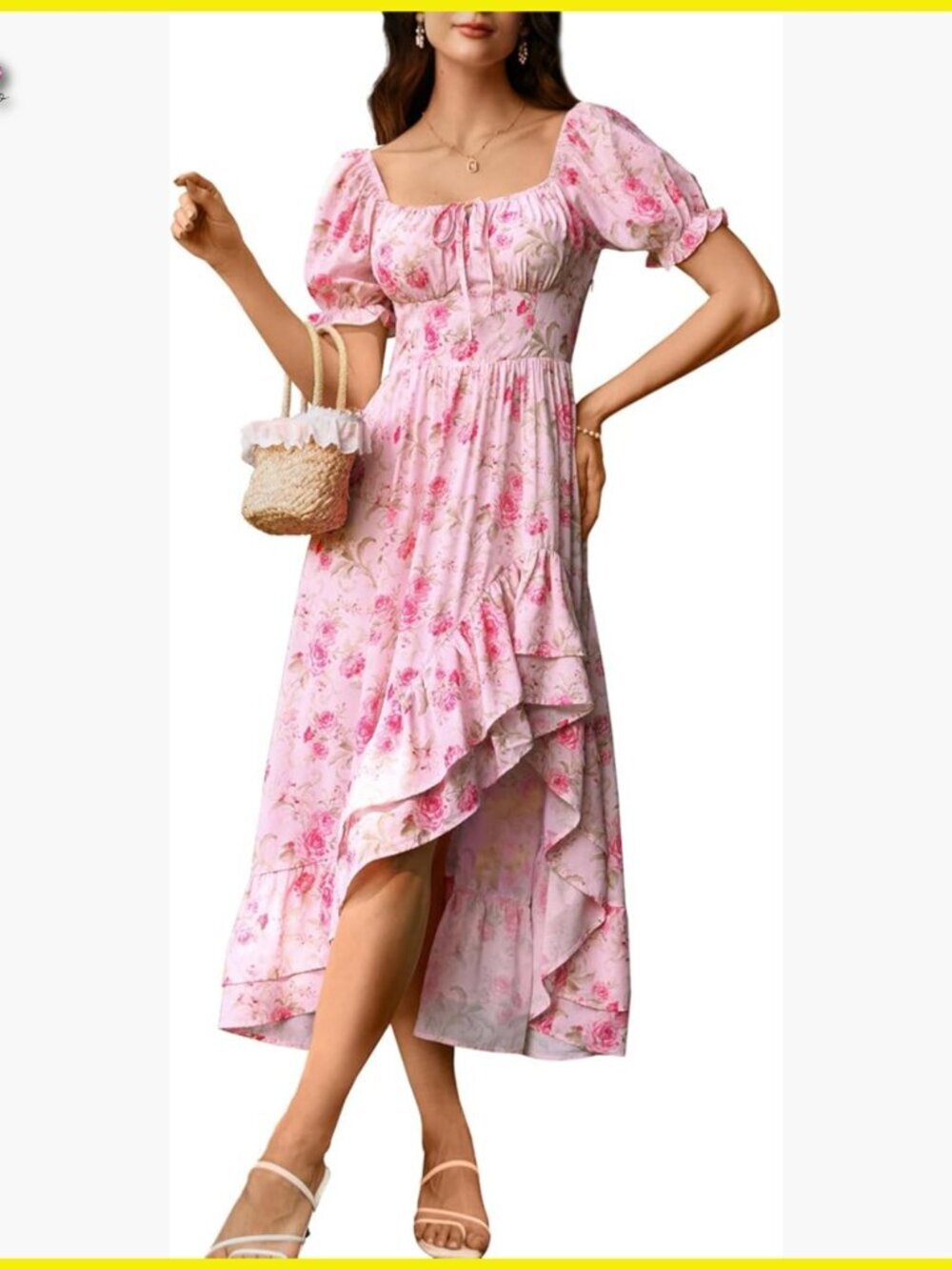 Floral Chiffon Corset Sundress Wedding Guest Elegant Vintage Boho Maxi Dress